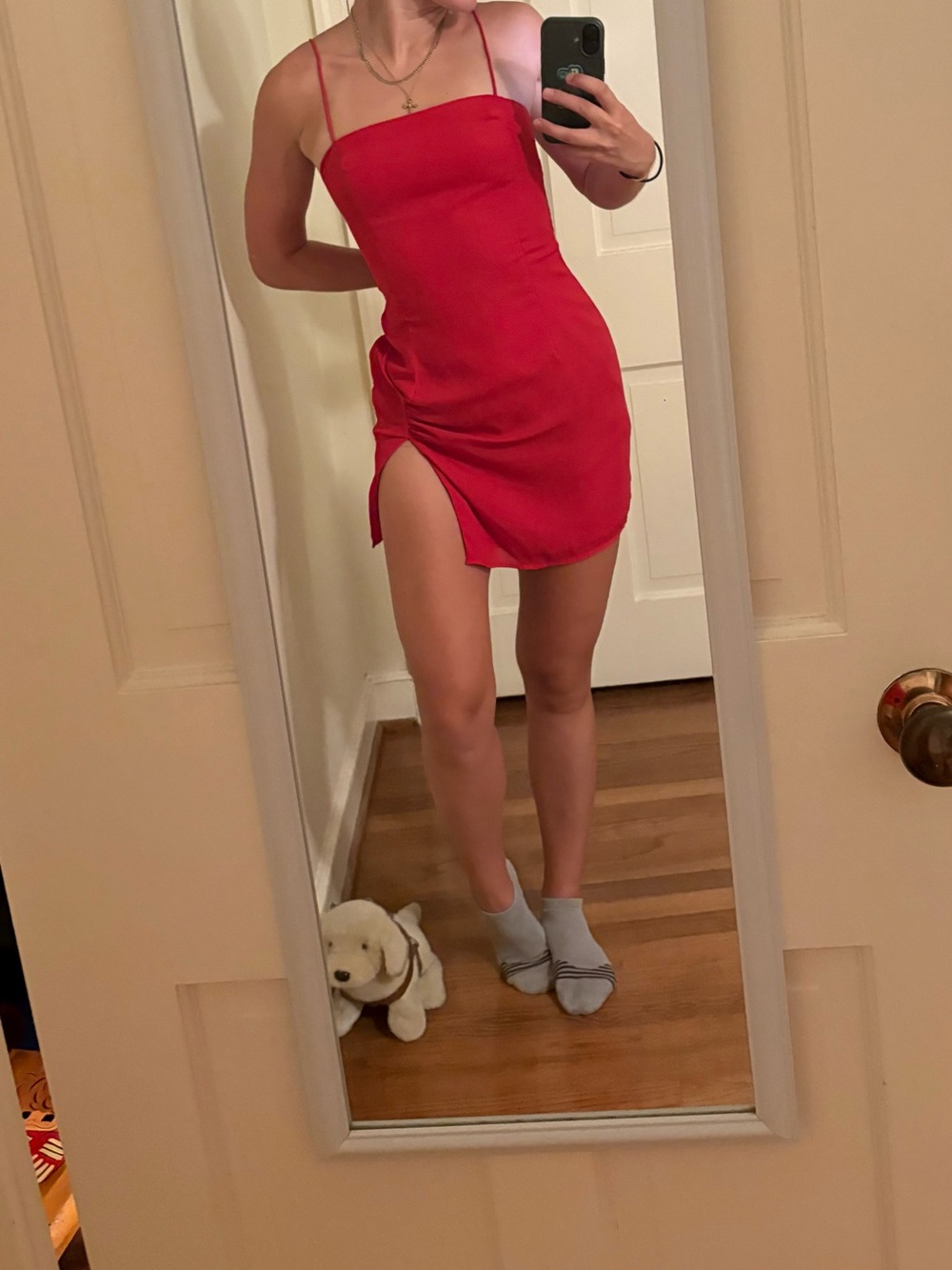 Red Superdown Syrus Slit Mini Dress